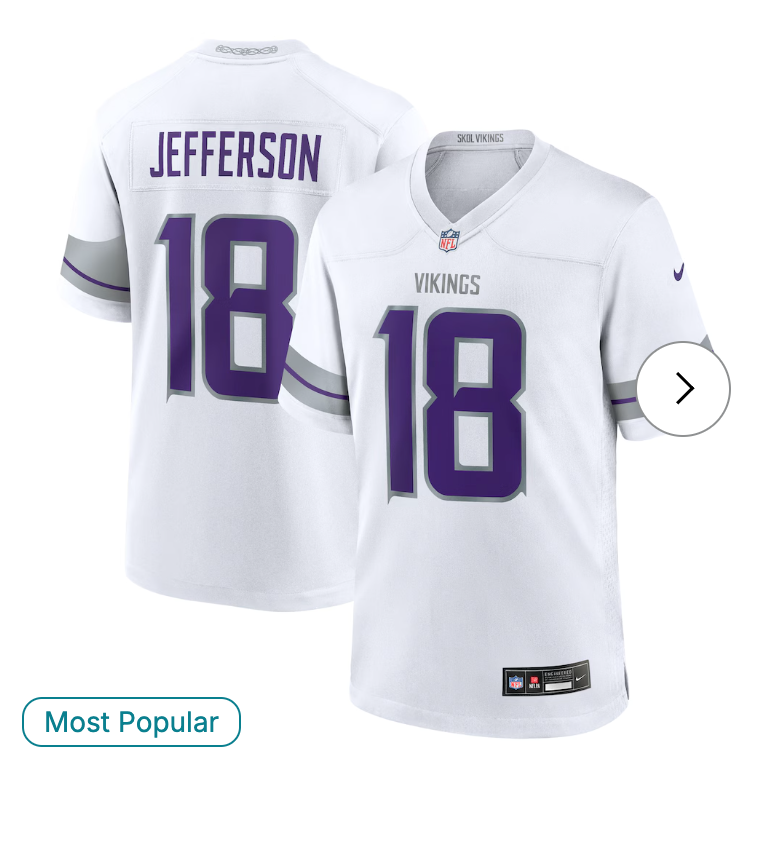 Justin Jefferson Minnesota Vikings Nike Alternate Game Player Jersey - White