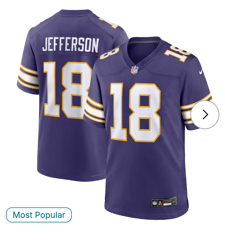 Justin Jefferson Minnesota Vikings Nike Classic Player Game Jersey - Purple