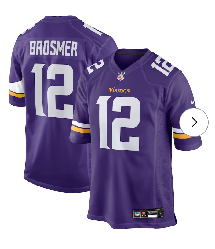 Max Brosmer Minnesota Vikings Nike Team Game Jersey - Purple