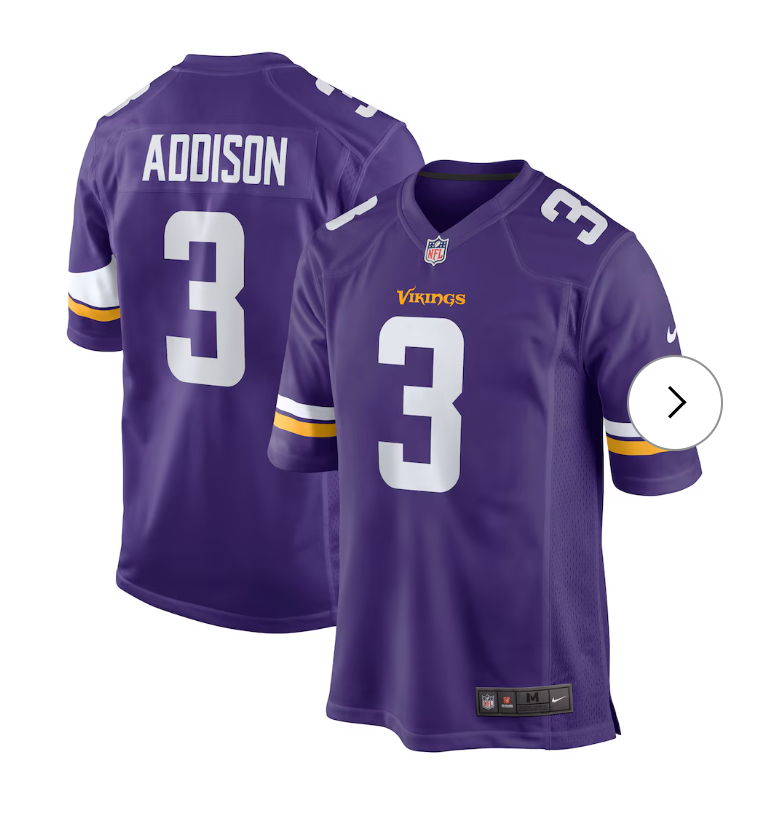 Jordan Addison Minnesota Vikings Nike Game Jersey - Purple