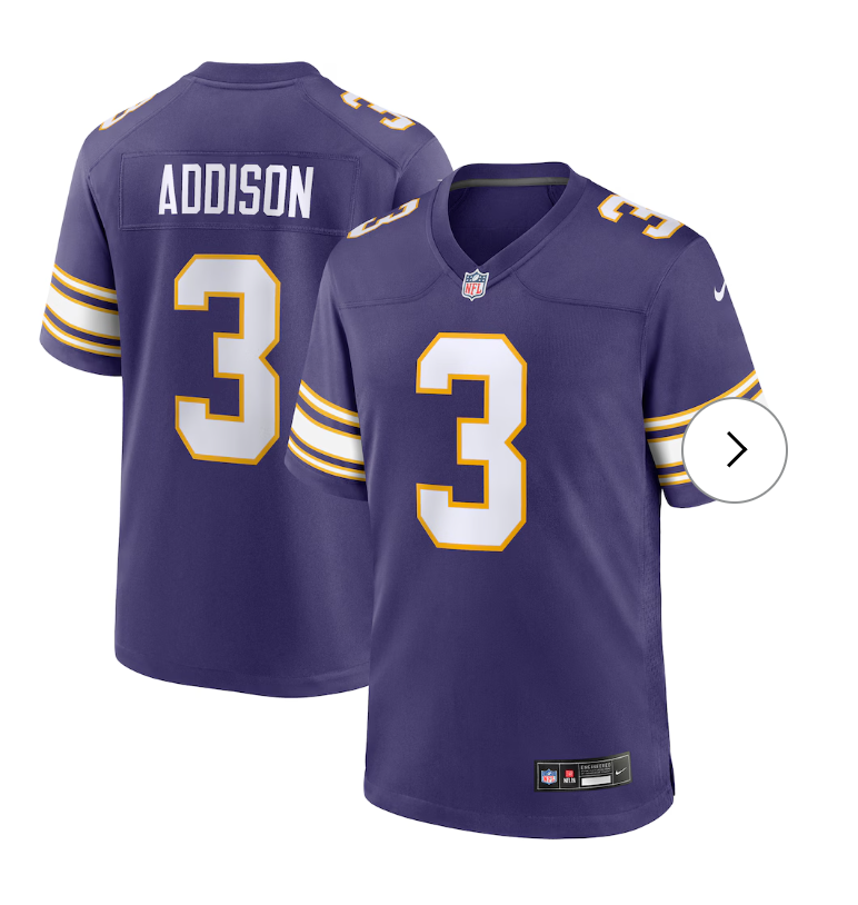 Jordan Addison Minnesota Vikings Nike Alternate Game Jersey - Purple