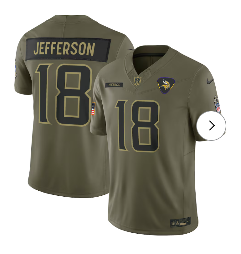 Justin Jefferson Minnesota Vikings Nike 2025 Salute to Service Limited Jersey - Olive