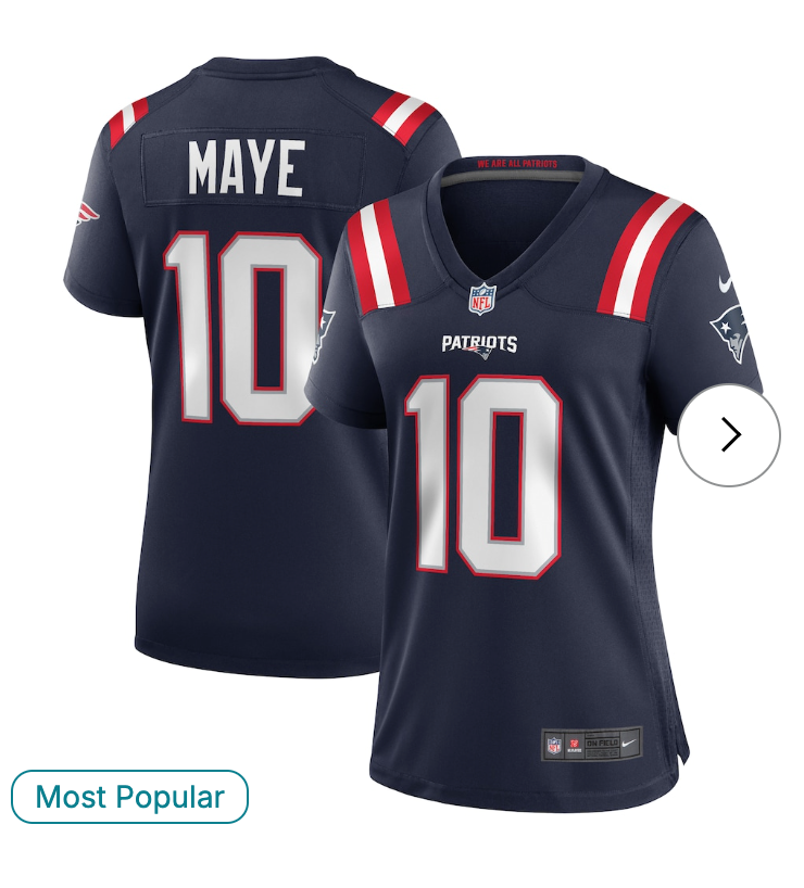 Drake Maye New England Patriots Nike Women's Player Game Jersey - Navy