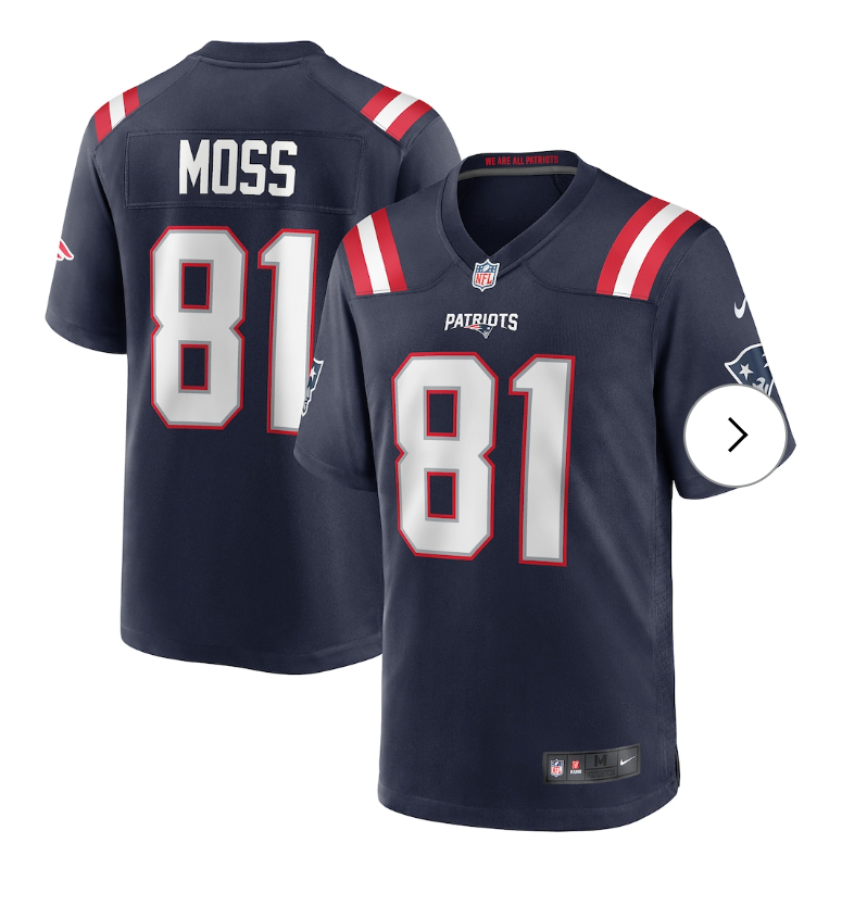 Randy Moss New England Patriots Nike Game Retired Player Jersey - Navy