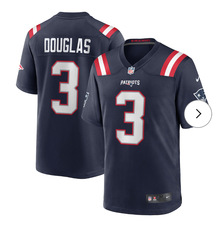 Demario Douglas New England Patriots Nike Game Jersey - Navy