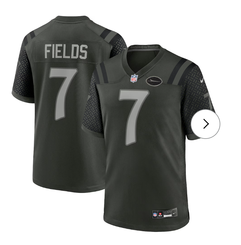 Justin Fields New York Jets Nike 2025 Rivalries Collection Game Jersey - Gotham Green