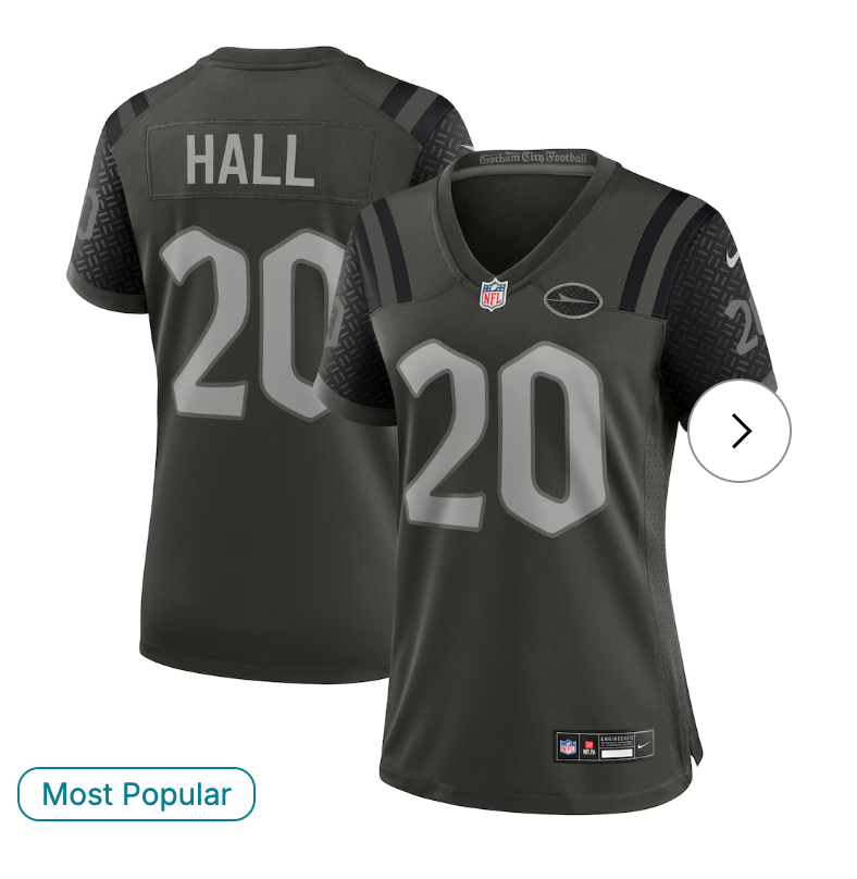 Breece Hall New York Jets Nike Women's 2025 Rivalries Collection Game Jersey - Gotham Green