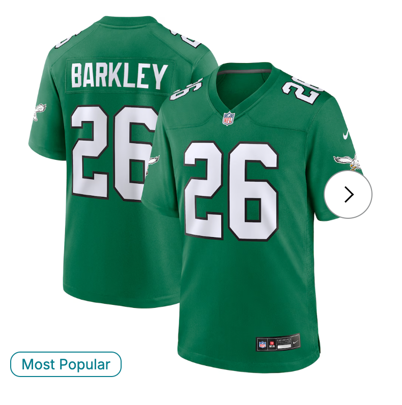Saquon Barkley Philadelphia Eagles Nike Alternate Game Jersey - Kelly Green