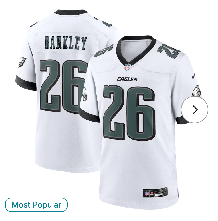 Saquon Barkley Philadelphia Eagles Nike White Game Jersey - White