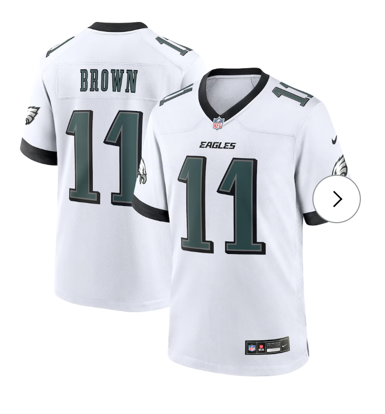 A.J. Brown Philadelphia Eagles Nike White Game Jersey - White
