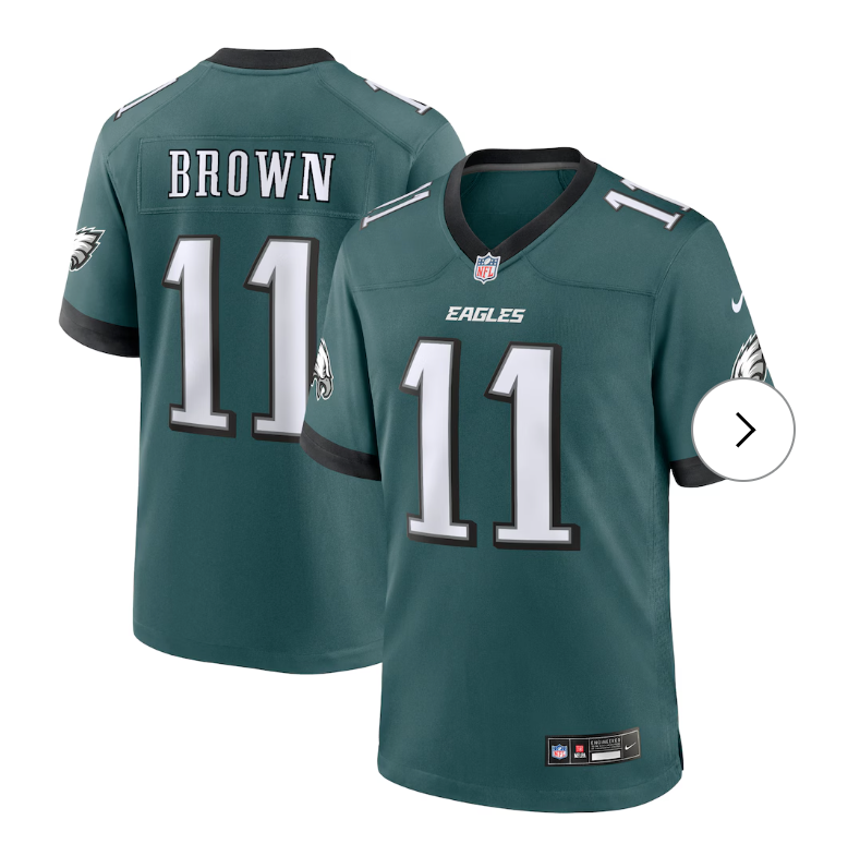 A.J. Brown Philadelphia Eagles Nike Team Game Jersey - Midnight Green