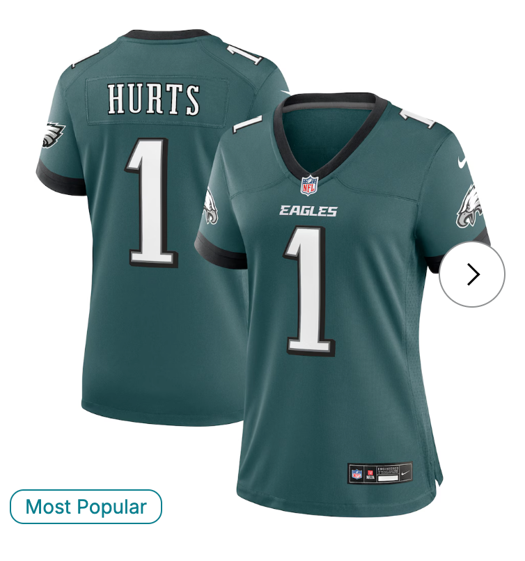 Jalen Hurts Philadelphia Eagles Nike Women's Team Game Jersey - Midnight Green