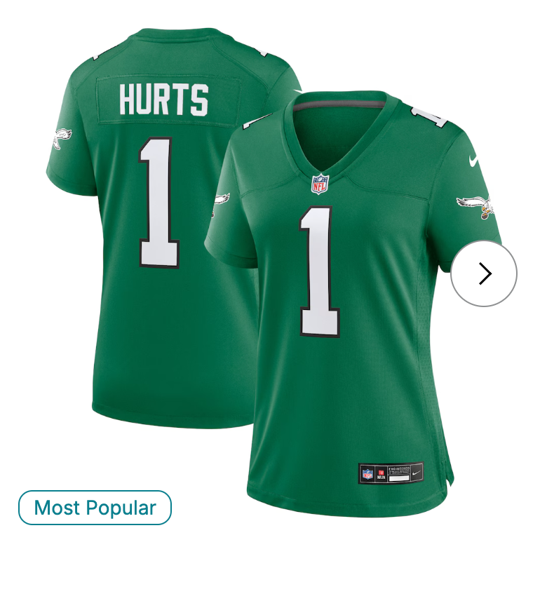Jalen Hurts Philadelphia Eagles Nike Women's Game Player Jersey - Kelly Green