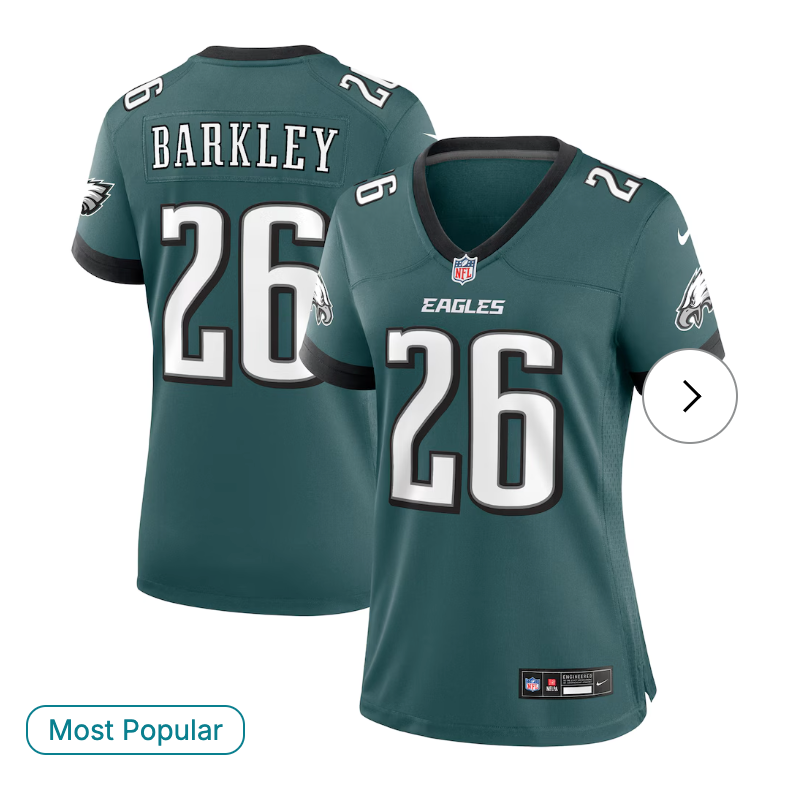 Saquon Barkley Philadelphia Eagles Nike Women's Game Player Jersey - Midnight Green