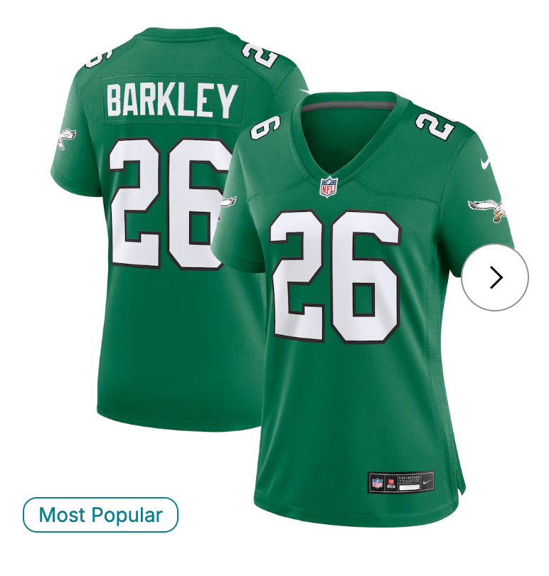 Saquon Barkley Philadelphia Eagles Nike Women's Alternate Game Jersey - Kelly Green