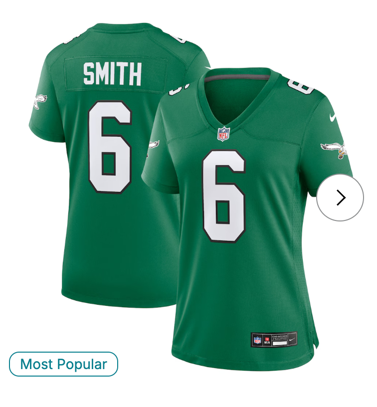 DeVonta Smith Philadelphia Eagles Nike Women's Player Jersey - Kelly Green