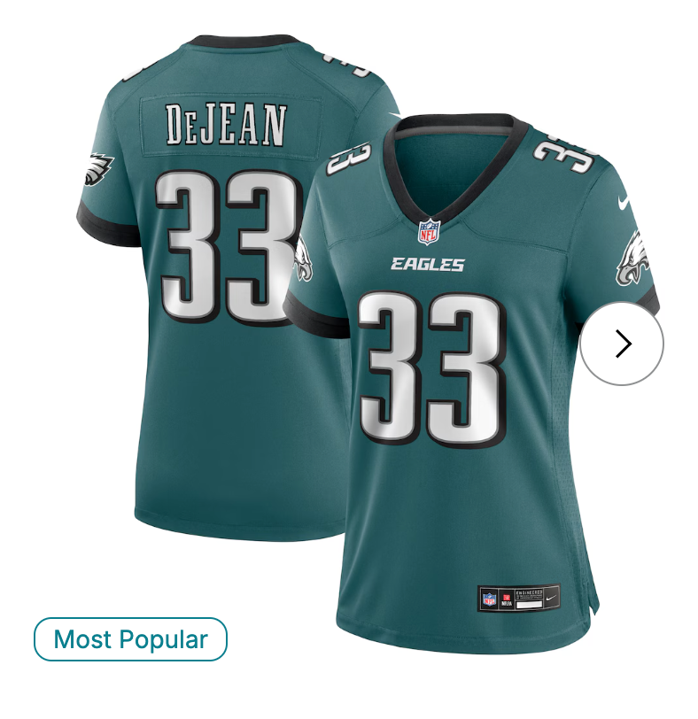 Cooper DeJean Philadelphia Eagles Nike Women's Team Game Jersey - Midnight Green