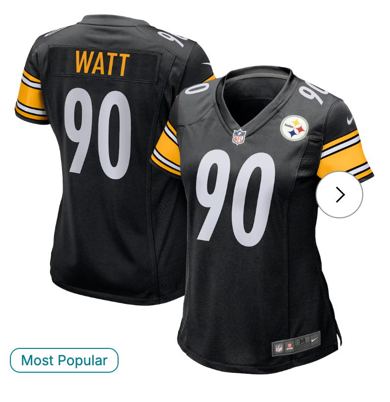 T.J. Watt Pittsburgh Steelers Nike Women's Game Jersey - Black