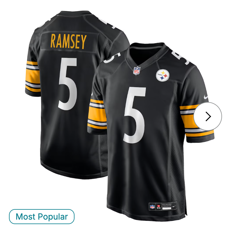 Jalen Ramsey Pittsburgh Steelers Nike Team Game Jersey - Black