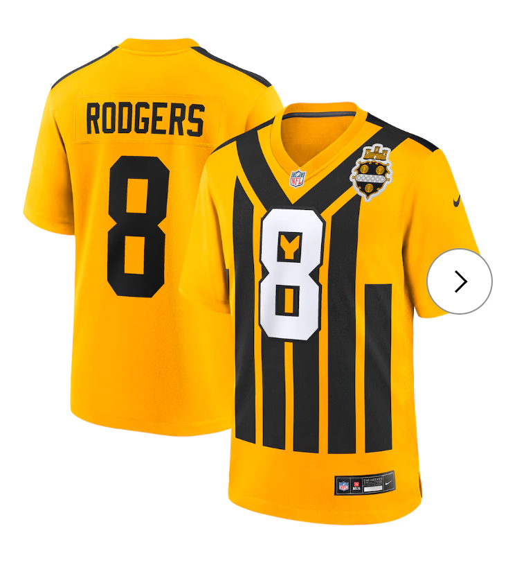 Aaron Rodgers Pittsburgh Steelers Nike Alternate 1933 Throwback Game Jersey - Gold