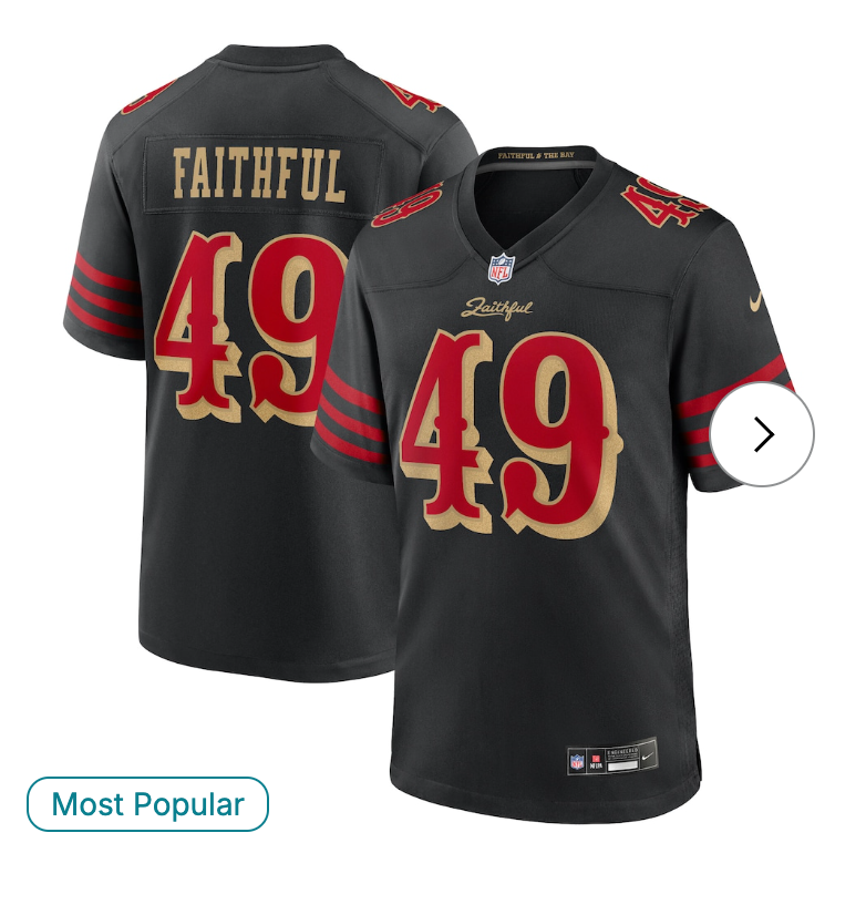 The Faithful San Francisco 49ers Nike 2025 Rivalries Collection Game Jersey - Black
