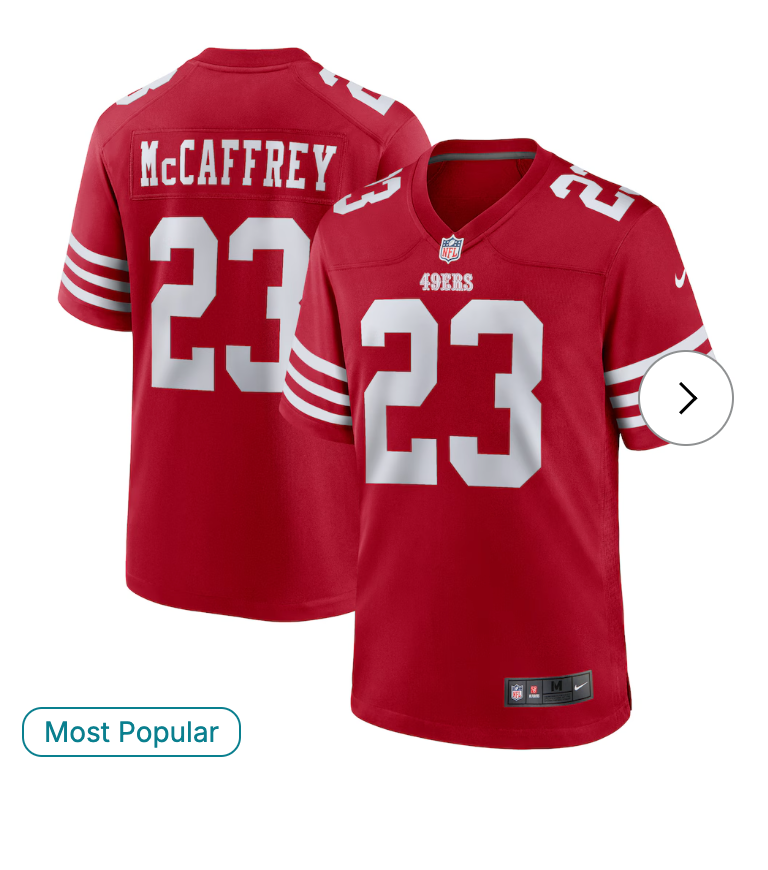 Christian McCaffrey San Francisco 49ers Nike Game Player Jersey - Scarlet