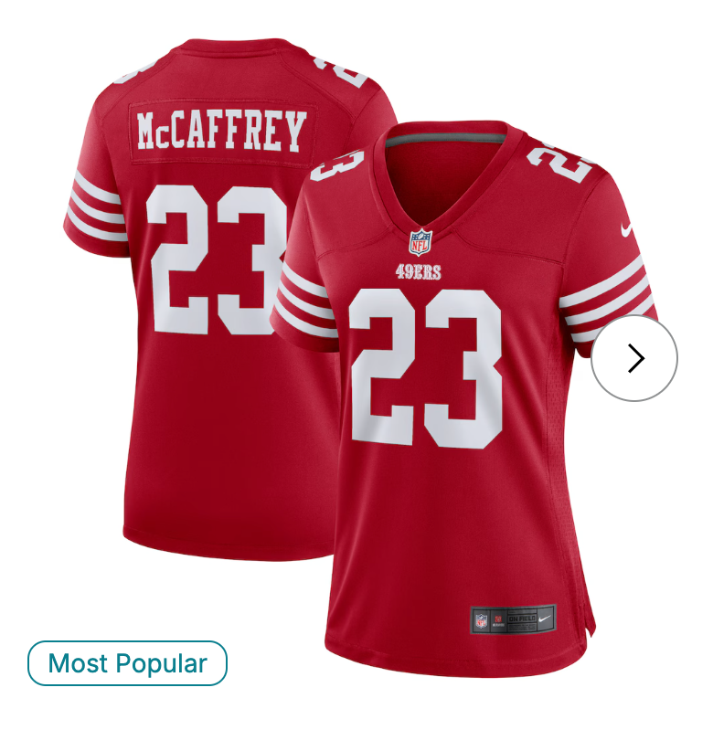 Christian McCaffrey San Francisco 49ers Nike Women's Player Jersey - Scarlet