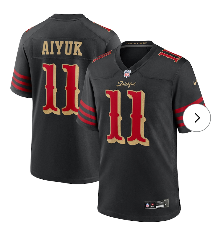 Brandon Aiyuk San Francisco 49ers Nike 2025 Rivalries Collection Game Jersey - Black