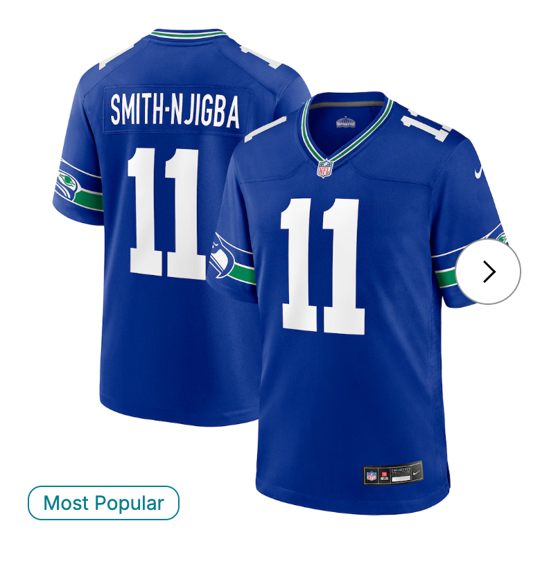 Jaxon Smith-Njigba Seattle Seahawks Nike Throwback Player Game Jersey - Royal
