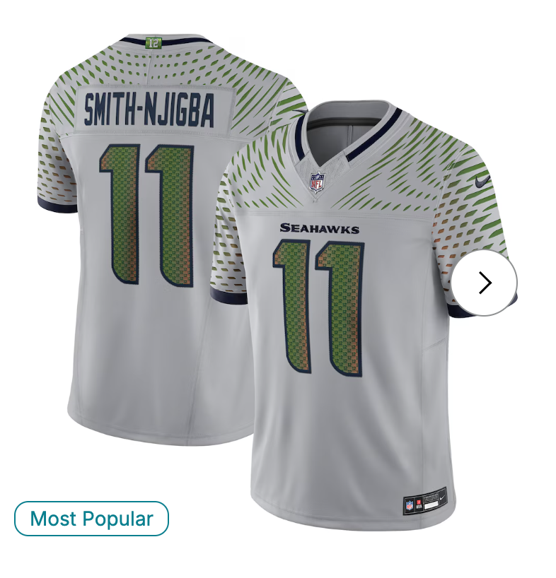 Jaxon Smith-Njigba Seattle Seahawks Nike 2025 Rivalries Collection Limited Jersey - Wolf Gray