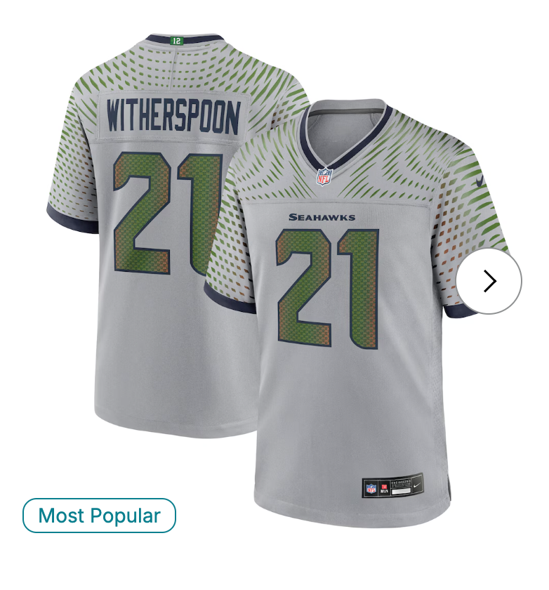 Devon Witherspoon Seattle Seahawks Nike 2025 Rivalries Collection Game Jersey - Wolf Gray