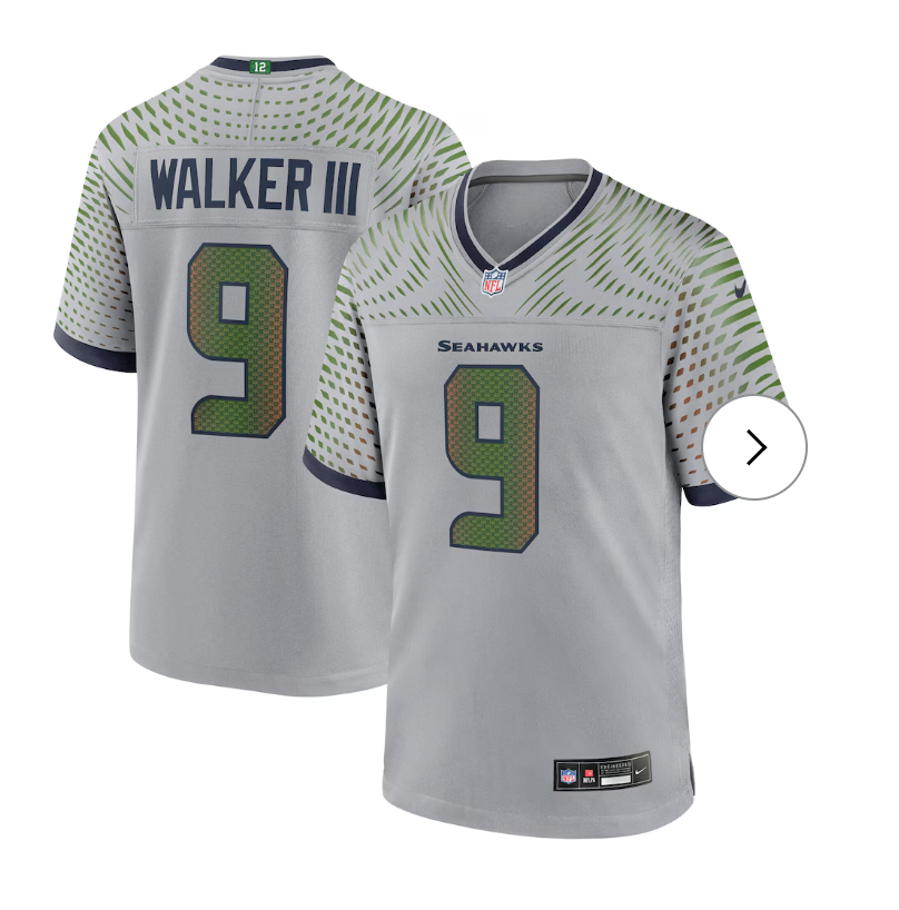 Kenneth Walker III Seattle Seahawks Nike 2025 Rivalries Collection Game Jersey - Wolf Gray