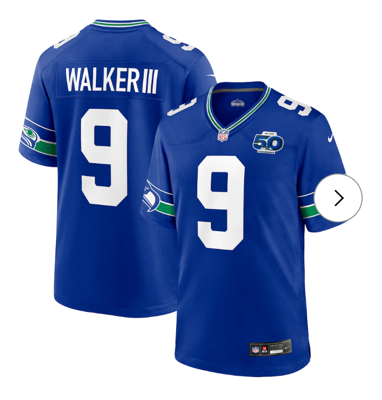 Kenneth Walker III Seattle Seahawks Nike Alternate 50th Season Game Jersey - Royal