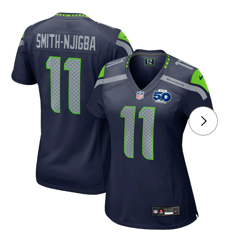 Jaxon Smith-Njigba Seattle Seahawks Nike Women's Team 50th Season Game Jersey - College Navy