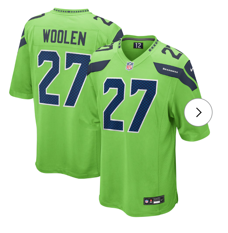 Tariq Woolen Seattle Seahawks Nike Game Jersey - Neon Green