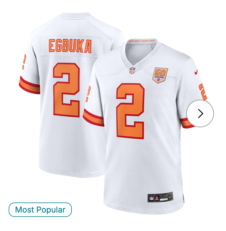 Emeka Egbuka '76 Tampa Bay Buccaneers Nike Alternate 50th Season Game Jersey - '76 White