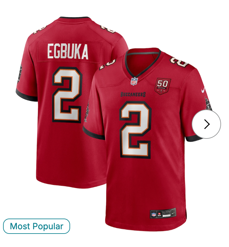Emeka Egbuka Tampa Bay Buccaneers Nike Team 50th Season Game Jersey - Red