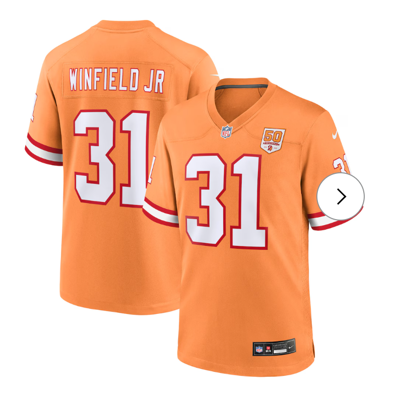 Antoine Winfield Jr. Tampa Bay Buccaneers Nike 50th Season Game Jersey - Creamsicle