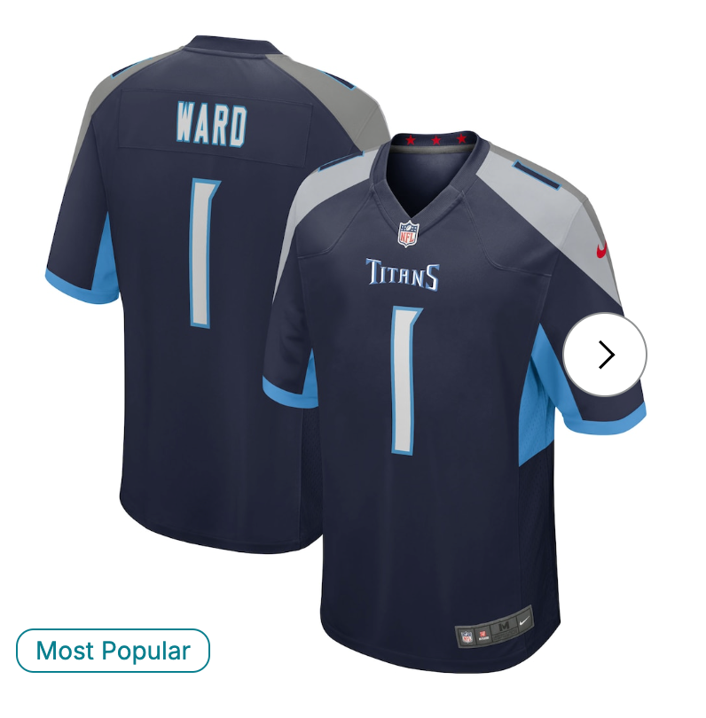 Cameron Ward Tennessee Titans Nike 2025 NFL Draft First Round Pick Alternate Game Jersey - Navy