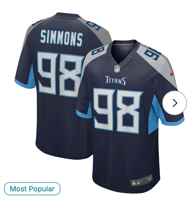 Jeffery Simmons Tennessee Titans Nike Game Jersey - Navy