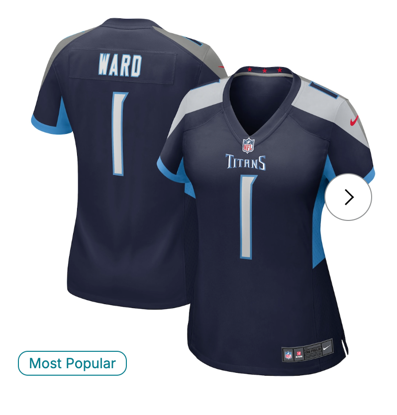 Cameron Ward Tennessee Titans Nike Women's 2025 NFL Draft First Round Pick Alternate Game Jersey - Navy