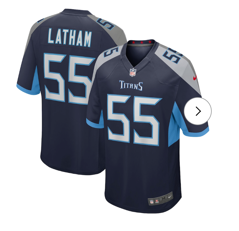JC Latham Tennessee Titans Nike Player Game Jersey - Navy