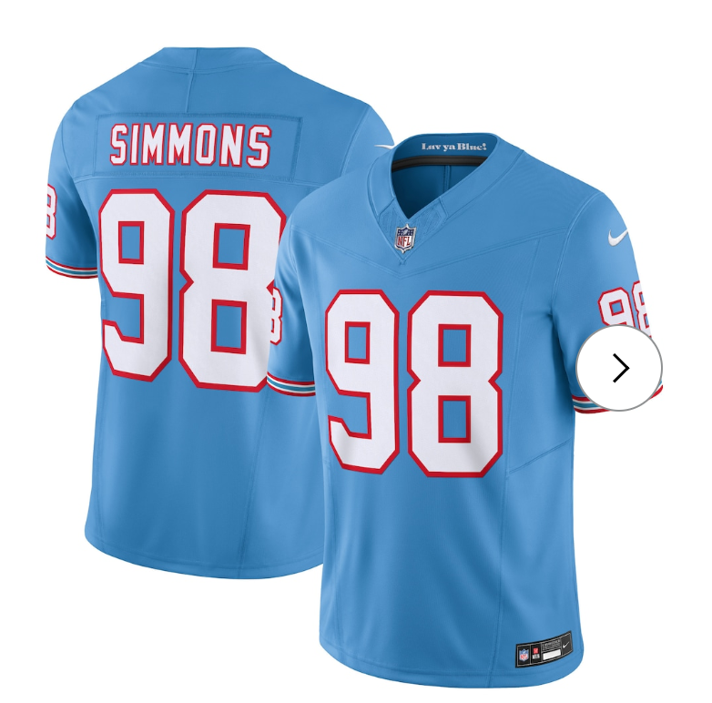 Jeffery Simmons Tennessee Titans Nike Vapor F.U.S.E. Limited Jersey - Light Blue