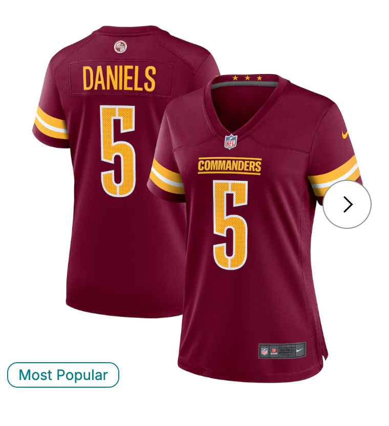 Jayden Daniels Washington Commanders Nike Women's Player Game Jersey - Burgundy