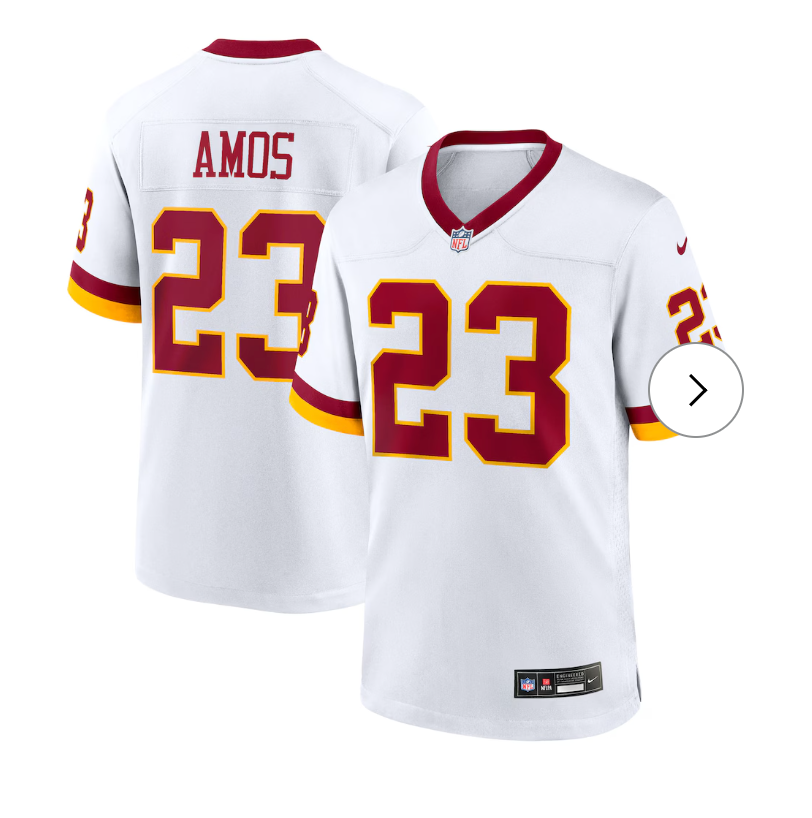 Trey Amos Washington Commanders Nike Game Super Bowl Era Jersey - White
